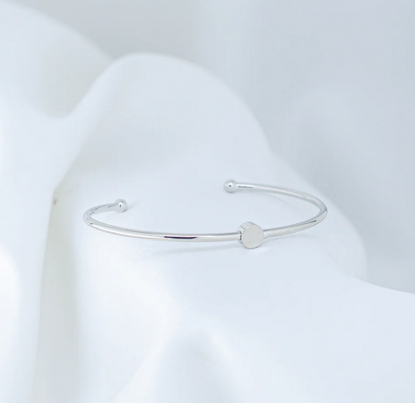Rhodium Plated Silver Cuff Bracelet