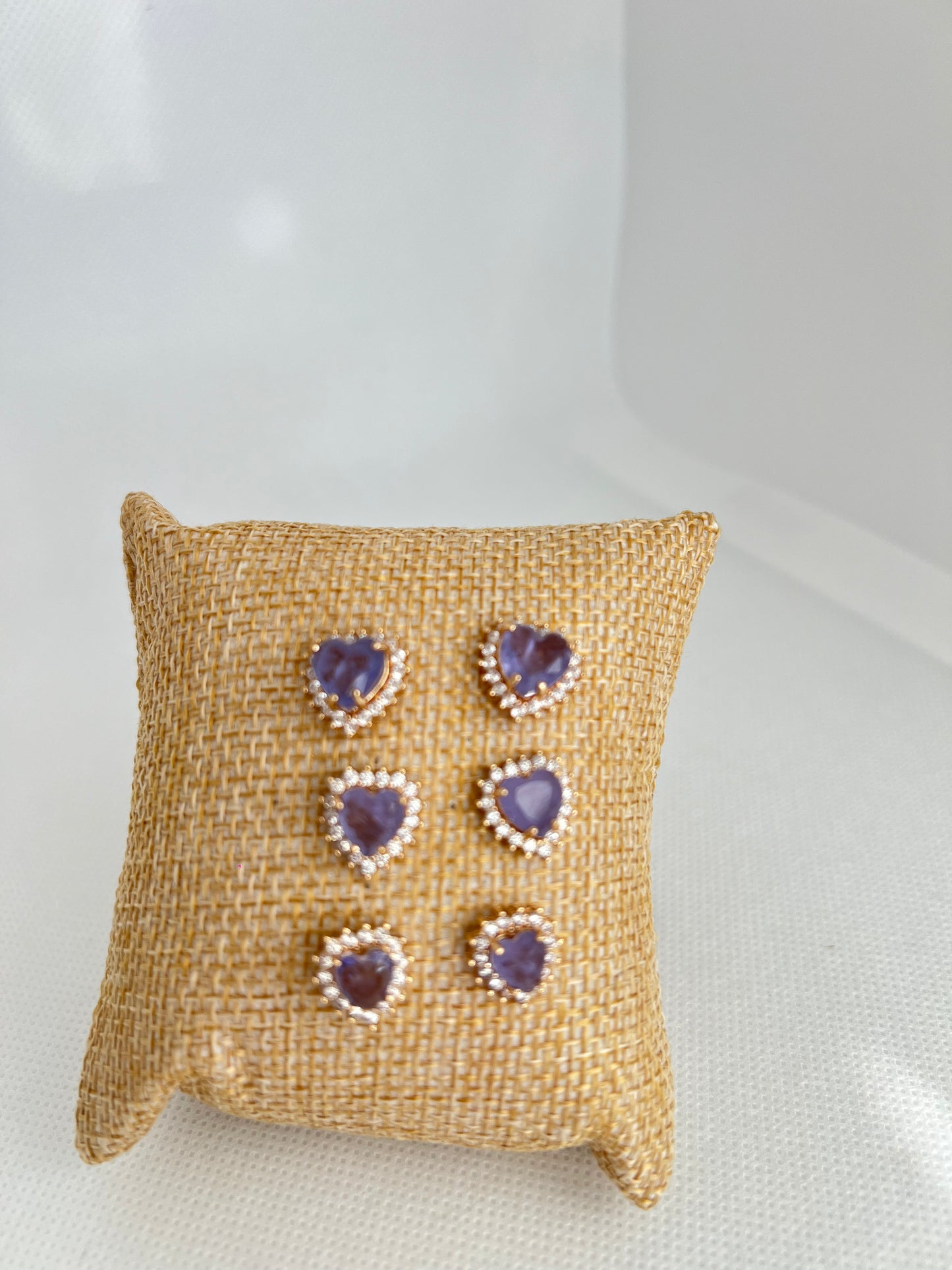 Trio of Love Studs – Colorful Heart Set