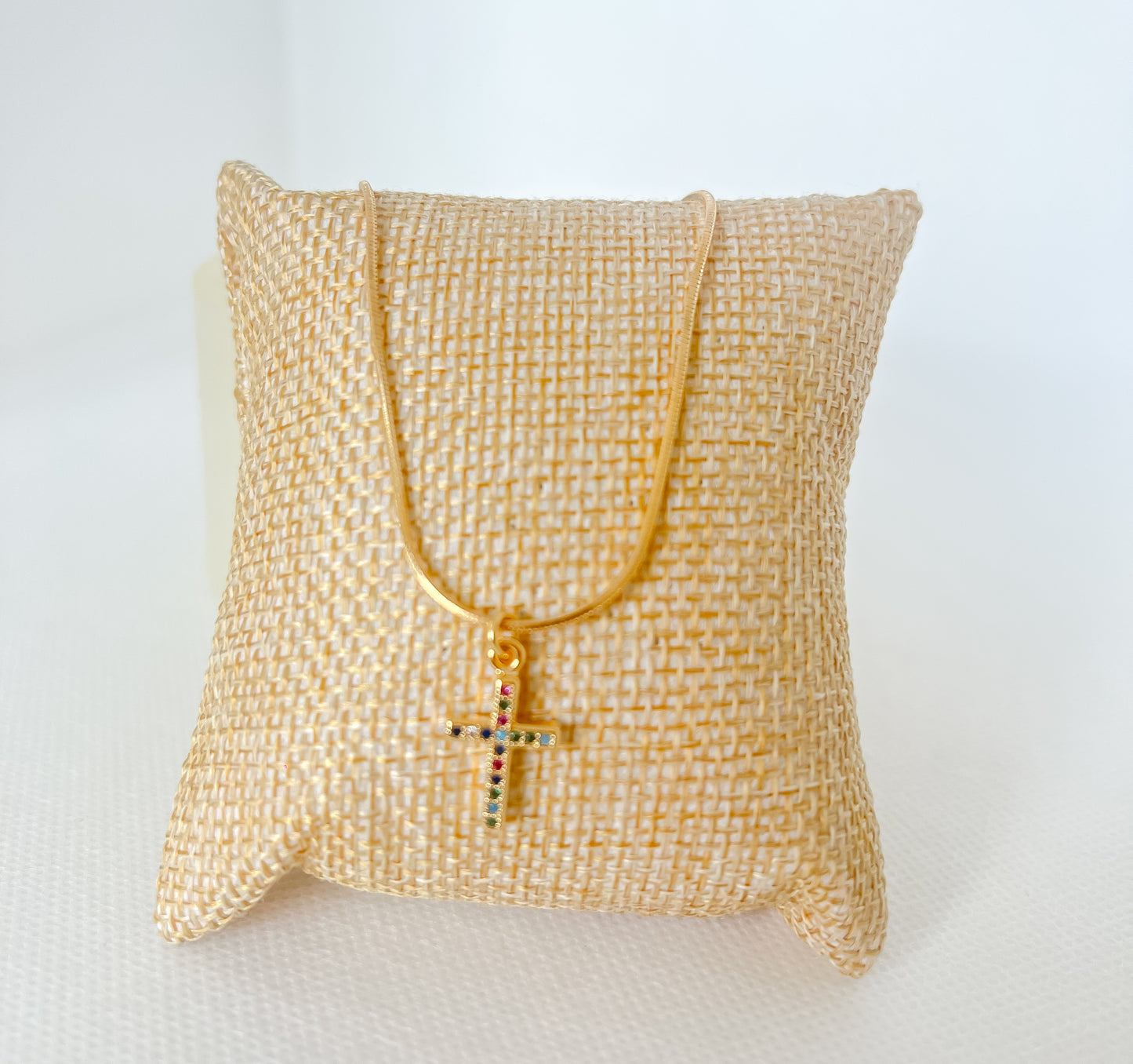 Graceful Blessings Cross Pendant Snake Necklace