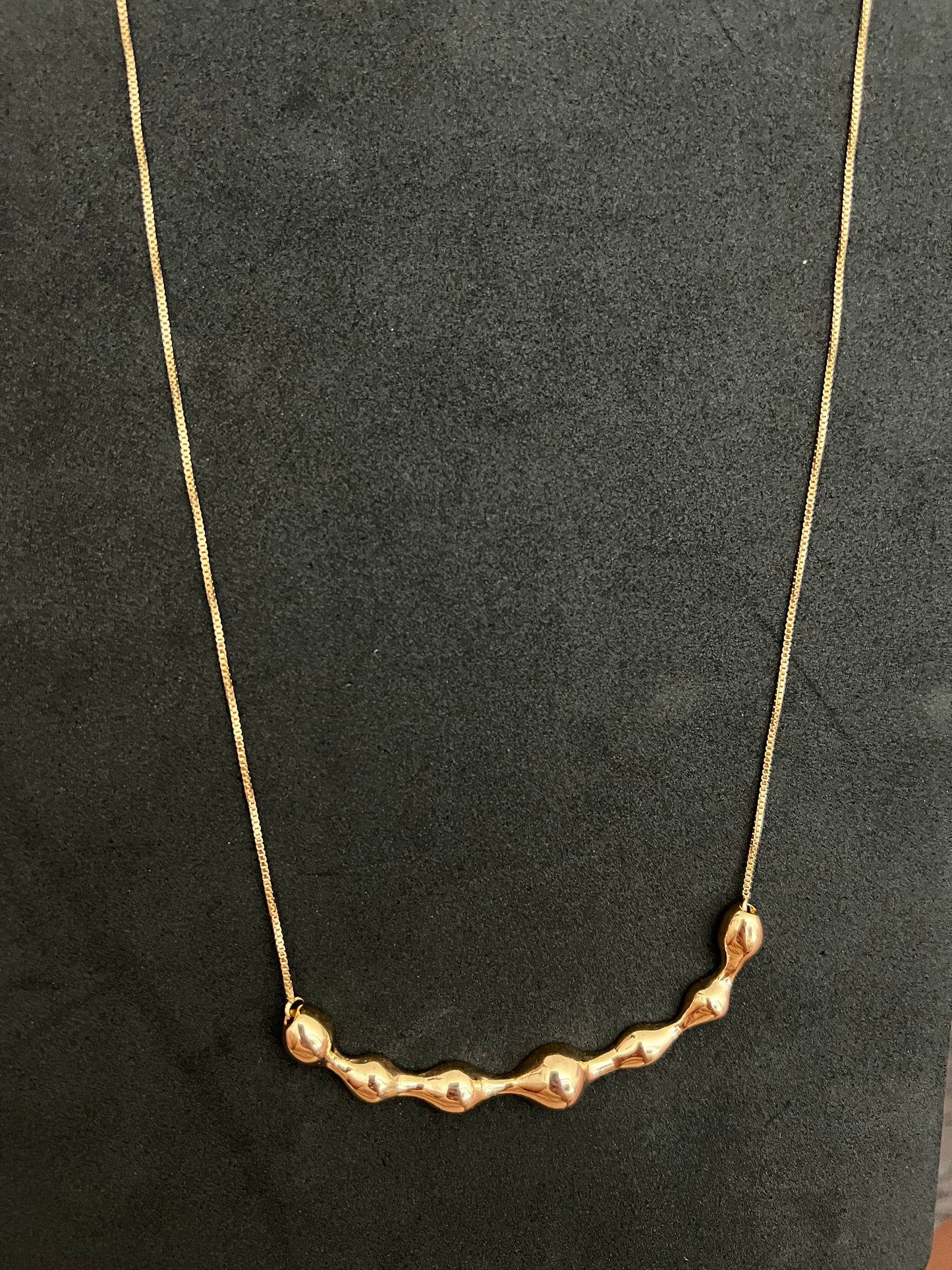 Organic Gold Beaded Necklace