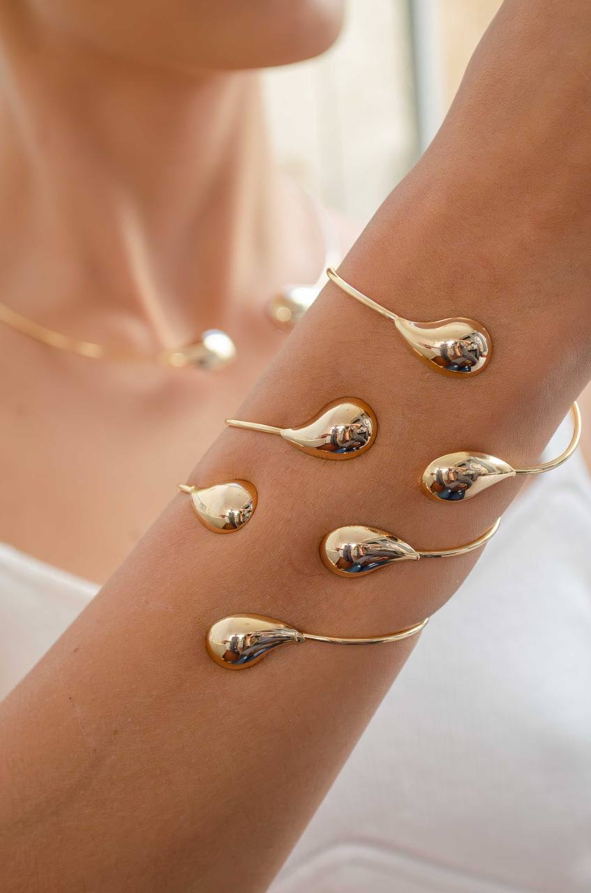 Cuff Bracelet with Smooth Drops