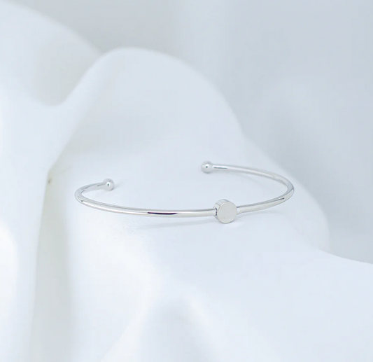 Rhodium Plated Silver Cuff Bracelet