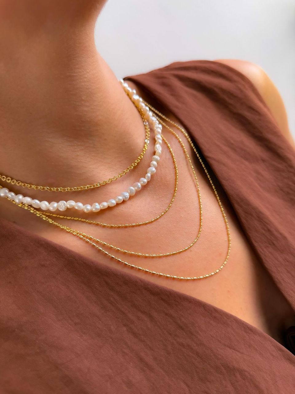 Triple Mini Tube & Bead Necklace
