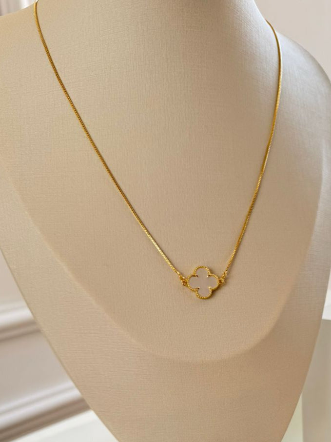 Acrylic Black Clover Pendant Necklace