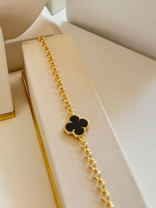 Acrylic Clover Portuguese Link Bracelet