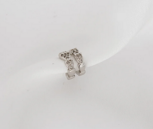 Sparkling Snake Pavé-Set Zirconia Cuff Non-Piercing Earring
