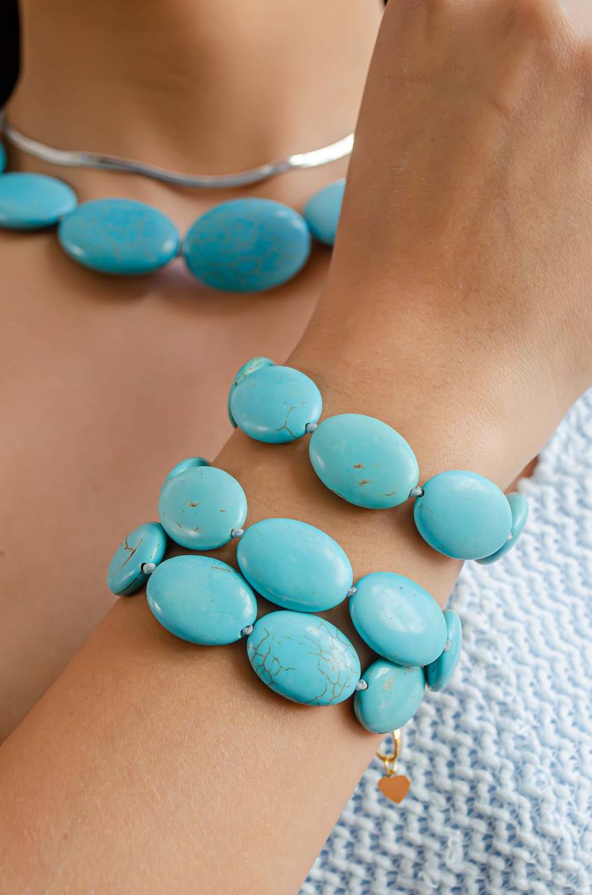 Statement Oval Turquoise Bracelet