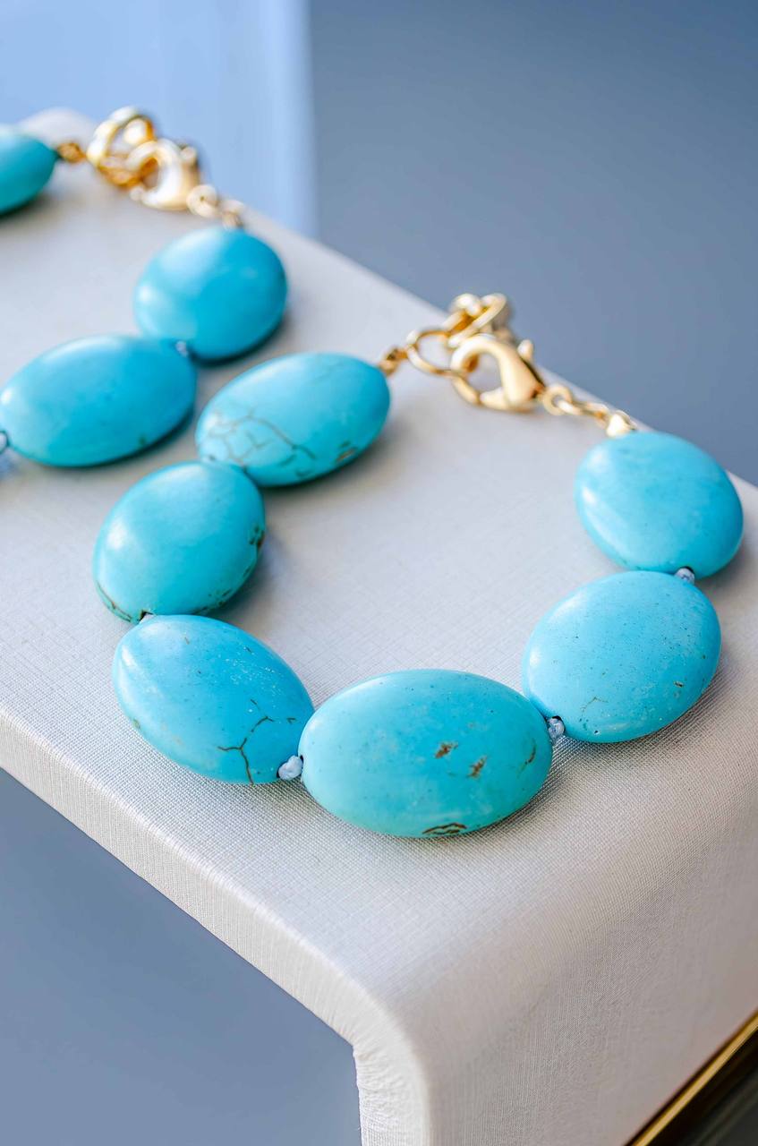 Statement Oval Turquoise Bracelet