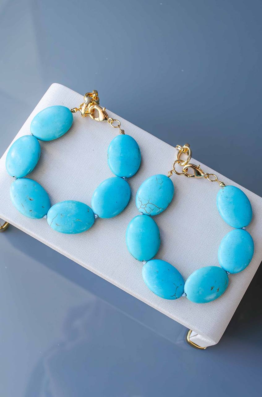 Statement Oval Turquoise Bracelet