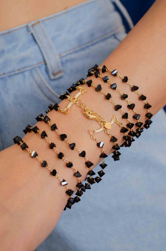Triple Onyx Crystal Bracelet