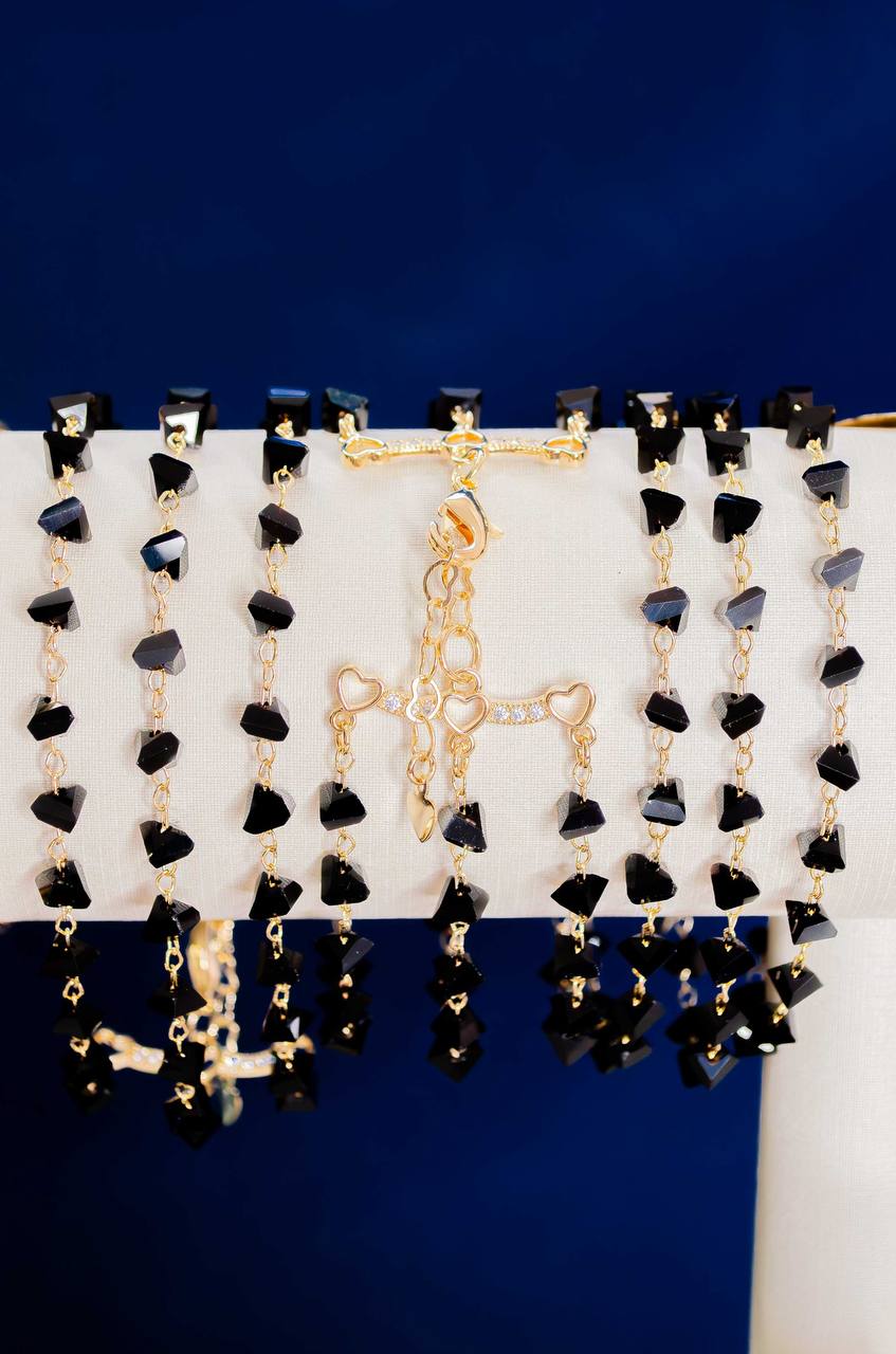 Triple Onyx Crystal Bracelet