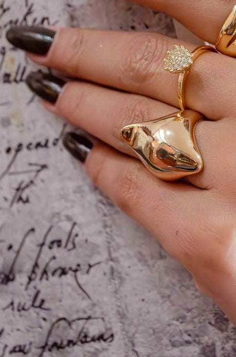 Organic Maxi Rhombus Adjustable Ring